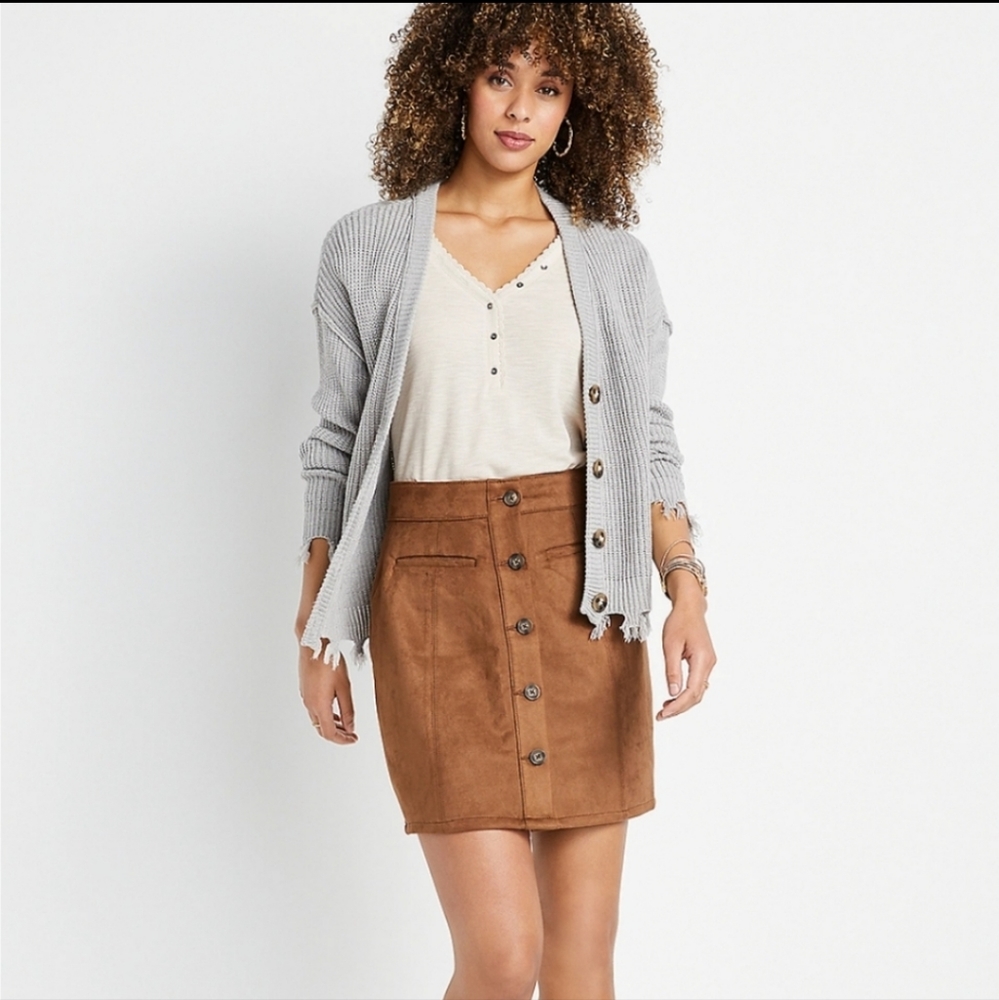 NWT Maurices faux suede skirt